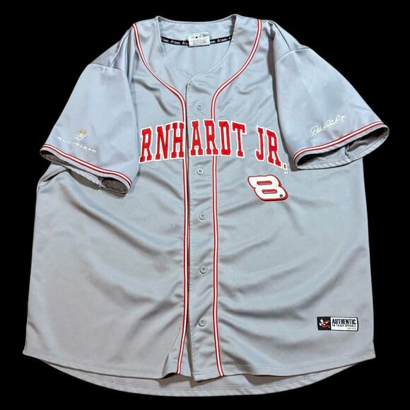 VTG Dale Earnhardt Jr Racing Jersey Mens Gray Red Embroidered Sz 3XL NASCAR - Picture 3 of 12